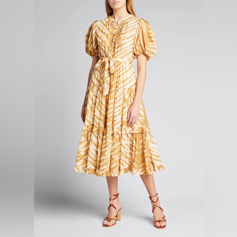 Ulla Johnson Magdalena Tie-Dye Midi Dress Dress Size 12